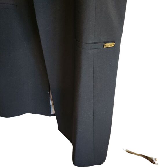 CALVIN Klein Contrast Lining Long Roll Tab Sleeve Open Front Jacket Size 10 - Picture 3 of 6